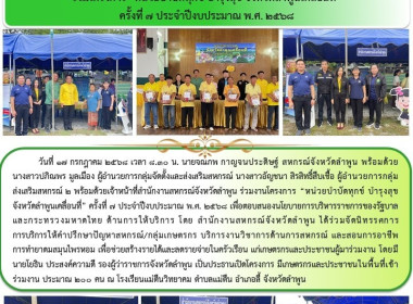 โครงการ “หน่วยบำบัดทุกข์ บำรุงสุข จังหวัดลำพูนเคลื่อนที่” ... พารามิเตอร์รูปภาพ 10