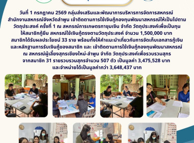 ติดตามการใช้เงินกู้กองทุนพัฒนาสหกรณ์ให้เป็นไปตามวัตถุประสงค์ ครั้งที่ 1 ... Image 6