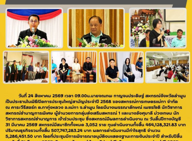 ประชุมใหญ่สามัญประจำปี 2568 ของสหกรณ์การเกษตรแม่ทา จำกัด Image 10