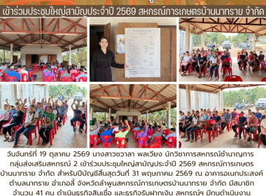 ประชุมใหญ่สามัญประจำปี 2569 สหกรณ์การเกษตรบ้านนาทราย จำกัด พารามิเตอร์รูปภาพ 9